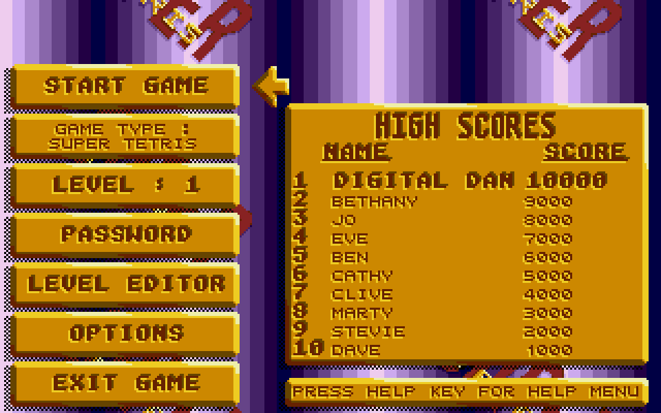 Super Tetris atari screenshot